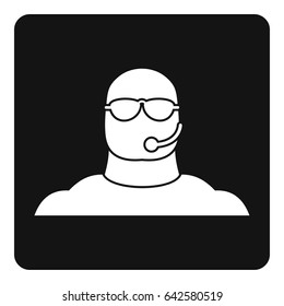 Safety guard man icon in simple style isolated vector illustration