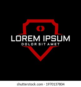 safety guard shield protection logo template in flat design monogram illustration