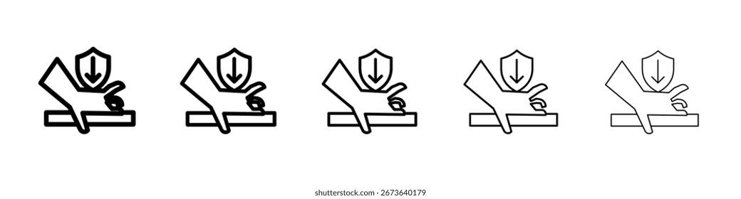 Icono de mano de seguridad Ilustración plana Logo