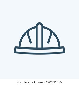 Safety Hard Construction Hat Icon In A Flat Design