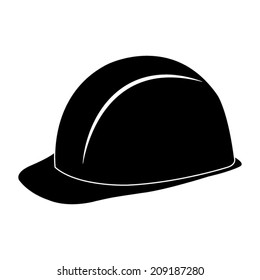 safety hard hat - black vector icon