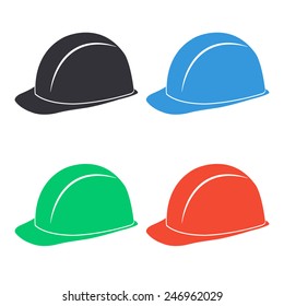 safety hard hat icon - colored vector illustration