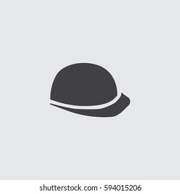 Safety hard hat icon in a flat design in black color. Vector illustration eps10