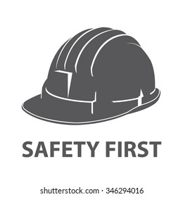 Safety hard hat icon symbol isolated on white background. Vector illustration