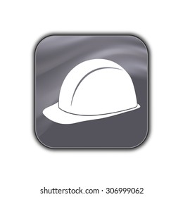 safety hard hat icon - vector button