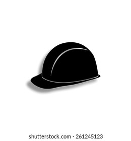 safety hard hat vector icon with shadow