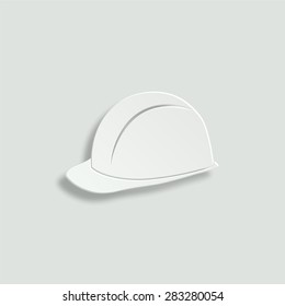 safety hard hat vector icon - paper illustration