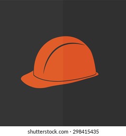 Safety hard hat vector icon. Flat design