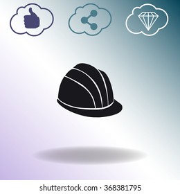 Safety hard hat vector icon.