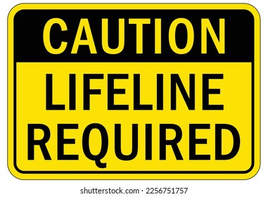 Safety harness, belt and lifeline sign and labels