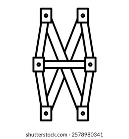 Safety harness icon Black and white logo