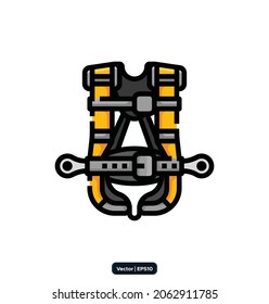 safety harness icon. Construction Related Vector Icons. building, construction, and home repair tools Icon Concept. Vector EPS10