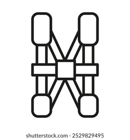 safety harness icon flat line symbol set.