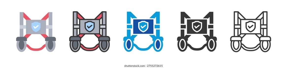 safety harness icon set multi style various collection