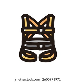 Safety harness illustration icon.Simple vector outline, clipart for graphic design.