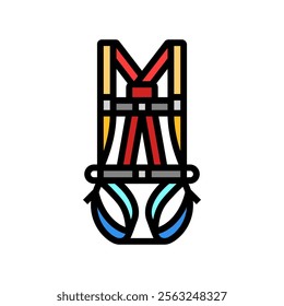 safety harness injury prevention color icon vector. safety harness injury prevention sign. isolated symbol illustration