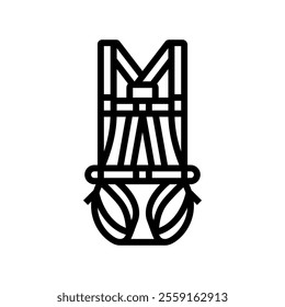 safety harness injury prevention line icon vector. safety harness injury prevention sign. isolated contour symbol black illustration