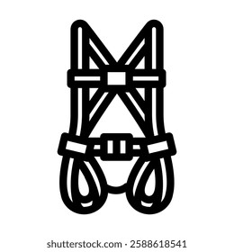 safety harness injury prevention line icon vector. safety harness injury prevention sign. isolated contour symbol black illustration