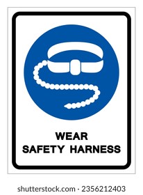 Safety Harness and Lifeline Symbol Sign, Vector Illustration, Isolate On White Background Label. EPS10 