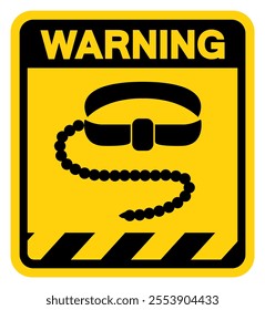 Safety Harness and Lifeline Warning Sign, Vector Illustration, Isolate On White Background Label.EPS10