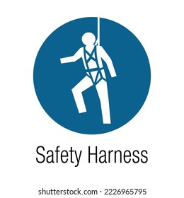 Safety Harness - Mandatory Signs - Protective Equipment, Climbing Harness, Working, Climbing, Protection Signs.
