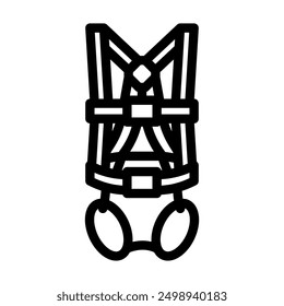 safety harness ppe protective equipment line icon vector. safety harness ppe protective equipment sign. isolated contour symbol black illustration