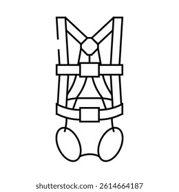 safety harness ppe protective equipment line icon vector. safety harness ppe protective equipment sign. isolated contour symbol black illustration