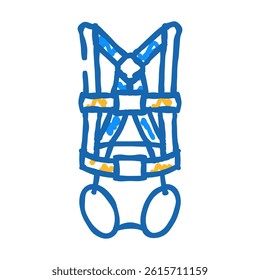 safety harness ppe protective equipment doodle icon sketch vector. safety harness ppe protective equipment sign. isolated symbol illustration