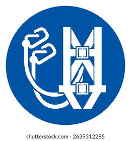 Safety Harness Required Symbol Sign, Vector Illustration, Isolated On White Background Label. EPS10
