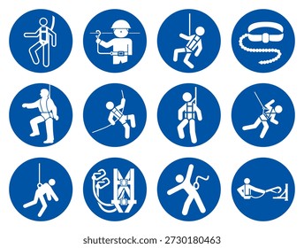 Safety Harness Set Symbol Sign,Vector Illustration, Isolated On White Background Label. EPS10 