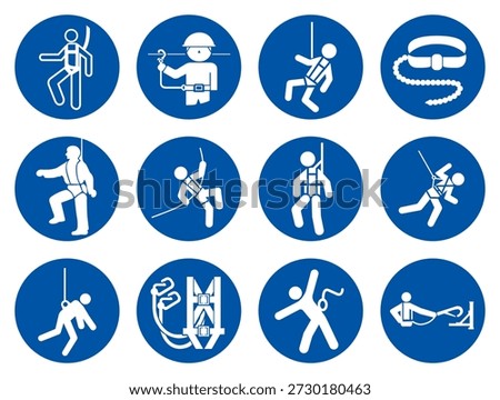 Safety Harness Set Symbol Sign,Vector Illustration, Isolated On White Background Label. EPS10 