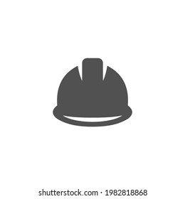 Safety Hat Icon Black and White Vector Graphic