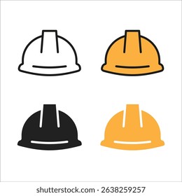 Safety hat icon. Hard hat vector set. Construction safe hat sign. Builder protection. Hard work icon set.