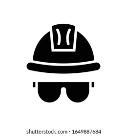 Safety Hat Vector Glyph Style Illustration. EPS 10