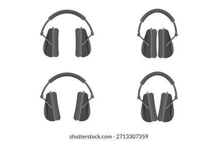 Auriculares de seguridad para el trabajador de la construcción, Ilustración vectorial aislada en el fondo blanco.