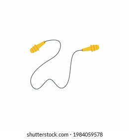 Safety headset for engineer in flat element style isolated on white background