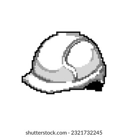 vector retro de arte de píxel de juego del constructor de casco de seguridad. constructor de casco de seguridad de bits. ilustración vintage antigua
