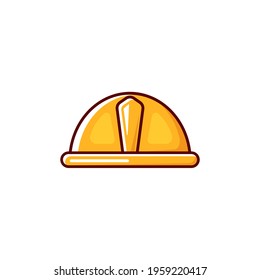 Safety Helmet cartoon Icon Logo Illustration Isolated on white background. Labour Day or May Day icon
