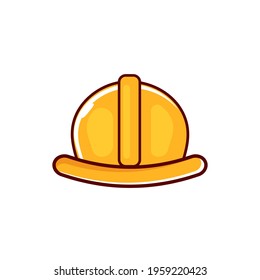 Safety Helmet cartoon Icon Logo Illustration Isolated on white background. Labour Day or May Day icon