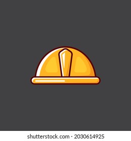 Safety Helmet cartoon Icon Logo Illustration Isolated on grey background. Labour Day or May Day icon