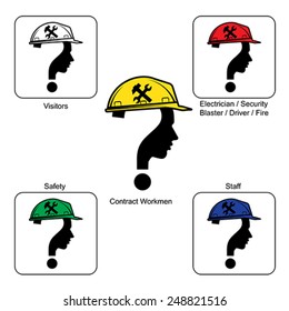 Safety Helmet Colors - Construction Site , vector