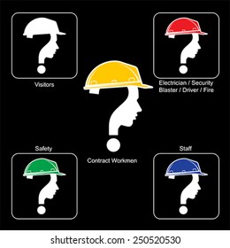 Safety Helmet Colors - Construction Site , vector