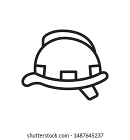 Safety helmet, construction helmet icon in trendy outline style design. Vector graphic illustration. Suitable for website design, logo, app, and ui. Editable vector stroke. EPS 10.