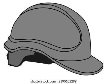 Der Schutzhelm für Bau- und Sicherheitsarbeiten, Vektor schwarz-weiß