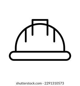 safety helmet construction outline icon vector illustration