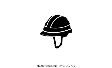 Schutzhelm für Bauarbeiter, schwarze isolierte Silhouette