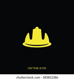 Safety helmet flat icon.