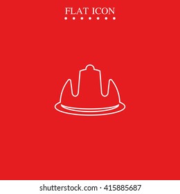 Safety helmet flat icon.