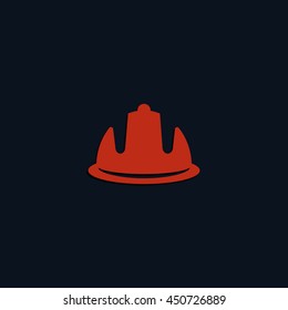 Safety helmet flat icon.