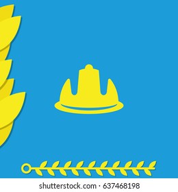 Safety helmet flat icon.